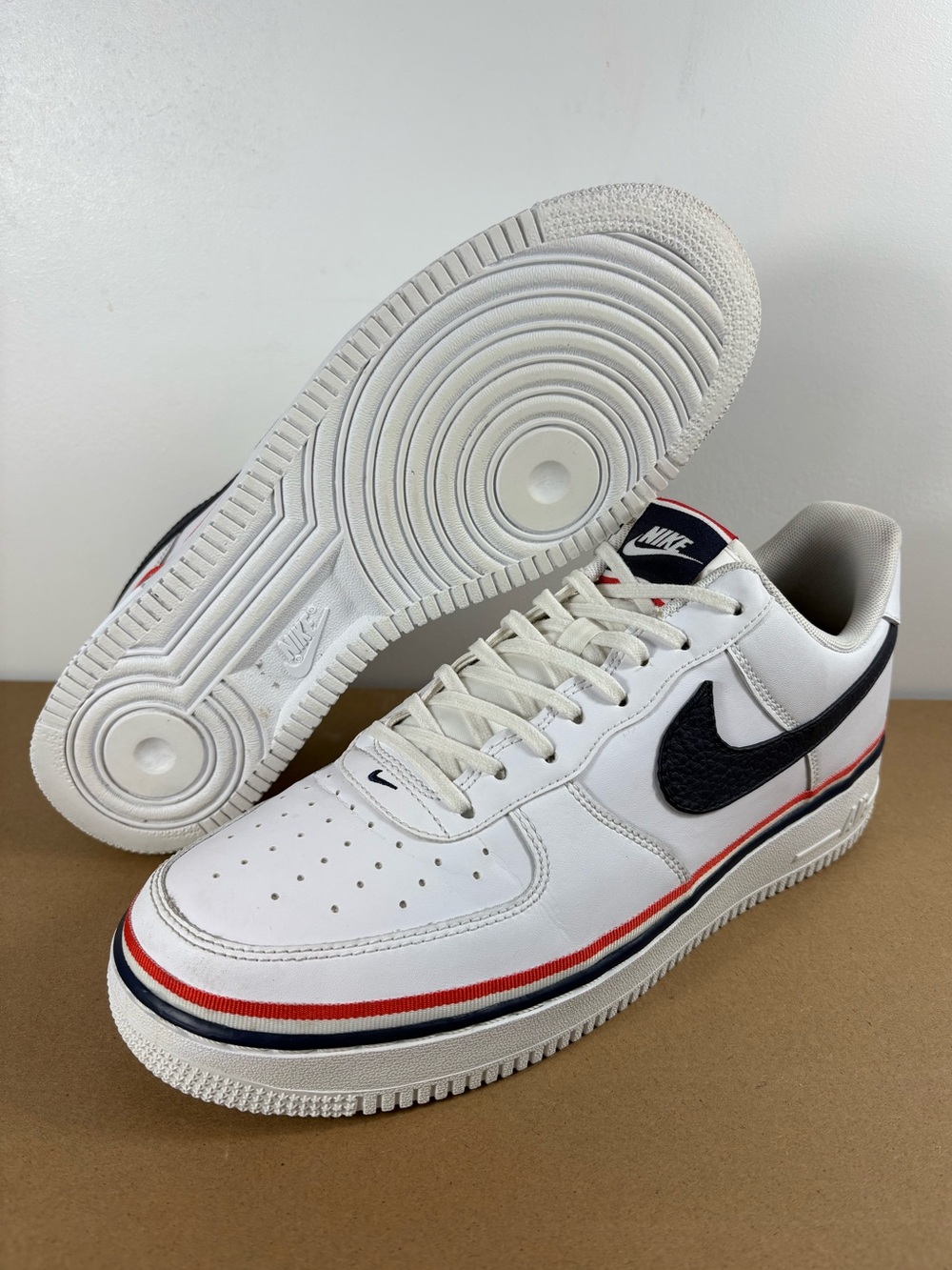 NIKE Air Force 1 Low USA Ribbon Red White Blue CJ1377-100 Men’s Size 11